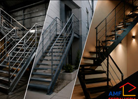 Escadas metálicas em Sorocaba — AMF Serralheria